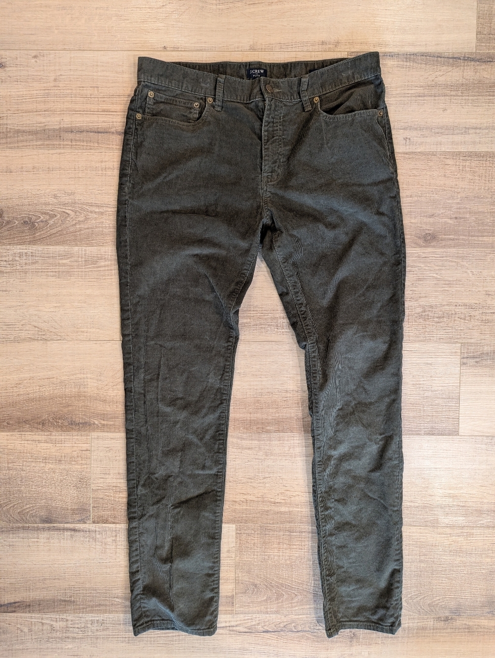 J.Crew Flex Slim Corduroy Pants Olive Green Mens 34x34 Stretch Casual